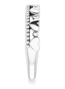 Stackable Beaded Heart Ring