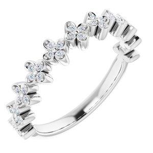 1/6 CTW Diamond Stackable Clover Ring