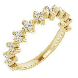 1/6 CTW Diamond Stackable Clover Ring