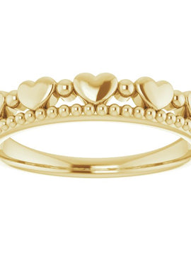 Stackable Beaded Heart Ring