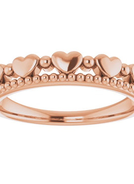 Stackable Beaded Heart Ring