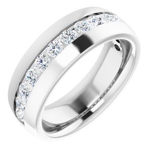 14K White 1 3/8 CTW Natural Diamond Band