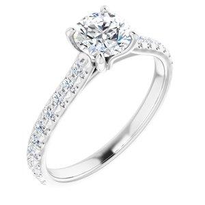 6.5 mm Round Forever One™ Moissanite & 3/8 CTW Diamond Engagement Ring