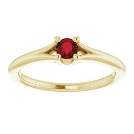 Mozambique Garnet Youth Solitaire Ring