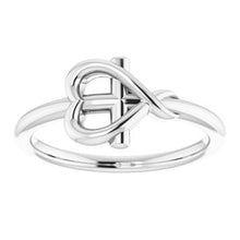 Load image into Gallery viewer, Cross with Heart Youth Ring
