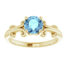 Load image into Gallery viewer, 6 mm Round Aquamarine Ring
