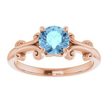 Load image into Gallery viewer, 6 mm Round Aquamarine Ring
