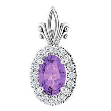 Load image into Gallery viewer, Amethyst &amp; .08 CTW Diamond Pendant
