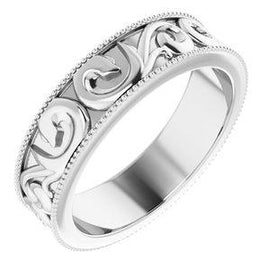 5 mm Scroll Band with Milgrain