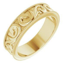 Load image into Gallery viewer, 5 mm Scroll Band with Milgrain
