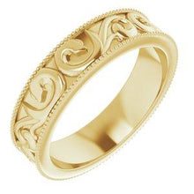 Load image into Gallery viewer, 5 mm Scroll Band with Milgrain
