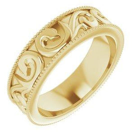 5 mm Scroll Band with Milgrain