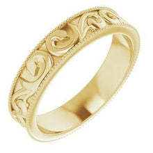 Load image into Gallery viewer, 5 mm Scroll Band with Milgrain
