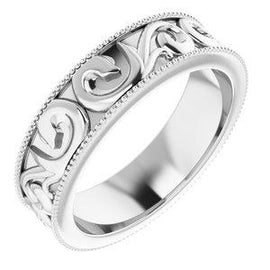 5 mm Scroll Band with Milgrain