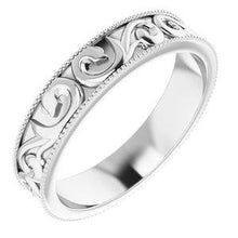 Load image into Gallery viewer, 5 mm Scroll Band with Milgrain
