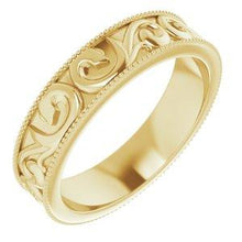 Load image into Gallery viewer, 5 mm Scroll Band with Milgrain
