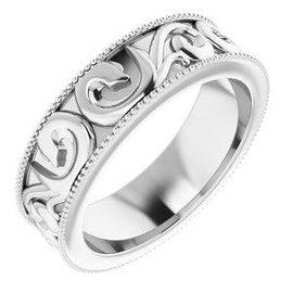 5 mm Scroll Band with Milgrain