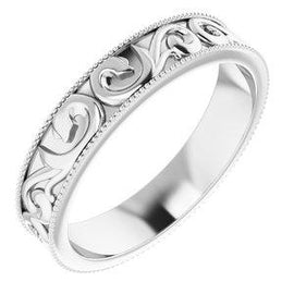 5 mm Scroll Band with Milgrain