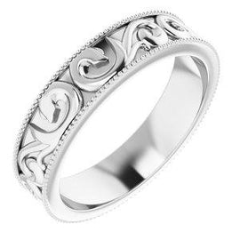 5 mm Scroll Band with Milgrain
