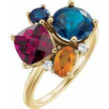 Load image into Gallery viewer, Multi-Gemstone &amp; .05 CTW Diamond Ring
