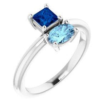 Load image into Gallery viewer, Blue Sapphire &amp; Aquamarine Ring
