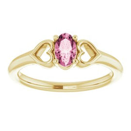 5x3 mm Oval Garnet Youth Heart Ring