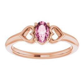 5x3 mm Oval Garnet Youth Heart Ring