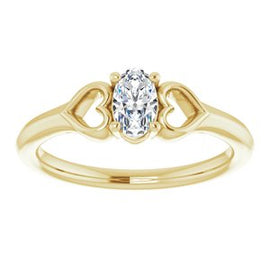 5x3 mm Oval Garnet Youth Heart Ring