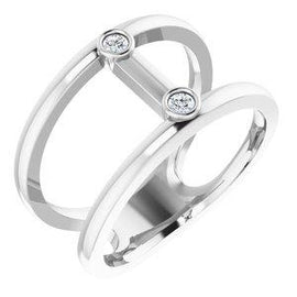 .06 CTW Diamond Two-Stone Negative Space Ring