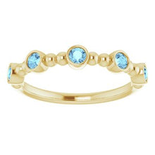 Load image into Gallery viewer, Blue Sapphire Stackable Beaded Ring
