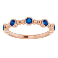 Load image into Gallery viewer, Blue Sapphire Stackable Beaded Ring
