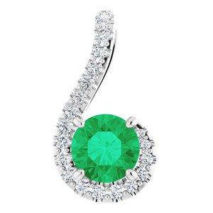 Emerald & 1/6 CTW Diamond Pendant