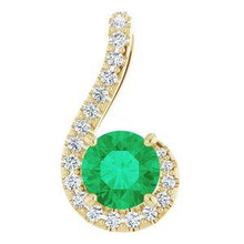 Load image into Gallery viewer, Emerald &amp; 1/6 CTW Diamond Pendant
