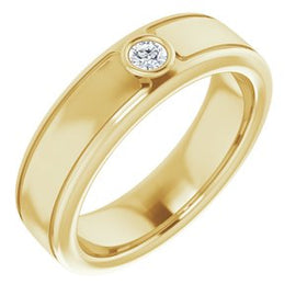 14K Yellow 3 mm Round .10 CTW Men's Diamond Ring