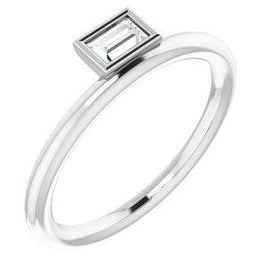 1/6 CT Diamond Asymmetrical Stackable Ring