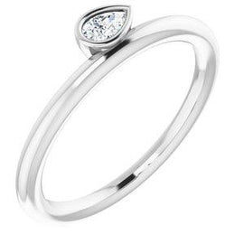 1/6 CT Diamond Asymmetrical Stackable Ring