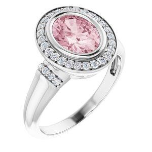 Morganite & 1/5 CTW Diamond Ring