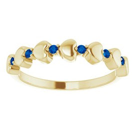 Blue Sapphire Stackable Heart Ring