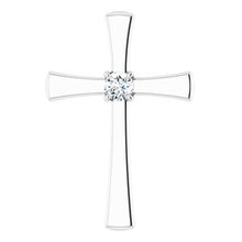 Load image into Gallery viewer, 14K Rose Natural Morganite Cross Pendant
