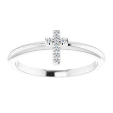 Load image into Gallery viewer, .03 CTW Diamond Stackable Cross Ring
