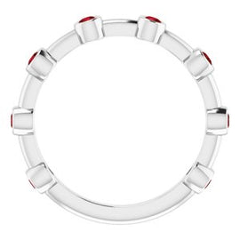 Aquamarine Bezel-Set Bar Ring