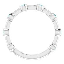 Load image into Gallery viewer, Aquamarine Bezel-Set Bar Ring
