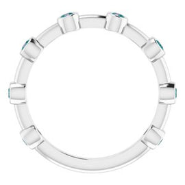 Aquamarine Bezel-Set Bar Ring