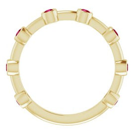 Aquamarine Bezel-Set Bar Ring