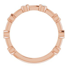 Aquamarine Bezel-Set Bar Ring