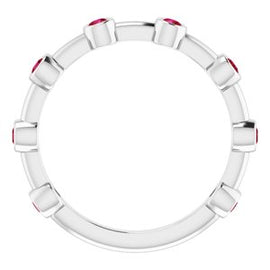 Aquamarine Bezel-Set Bar Ring