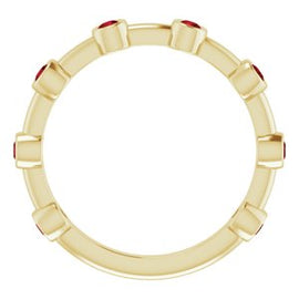 Aquamarine Bezel-Set Bar Ring