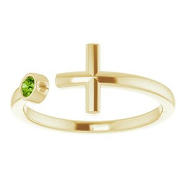 .06 CTW Diamond Negative Space Cross Ring