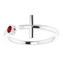 Load image into Gallery viewer, .06 CTW Diamond Negative Space Cross Ring
