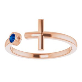 .06 CTW Diamond Negative Space Cross Ring